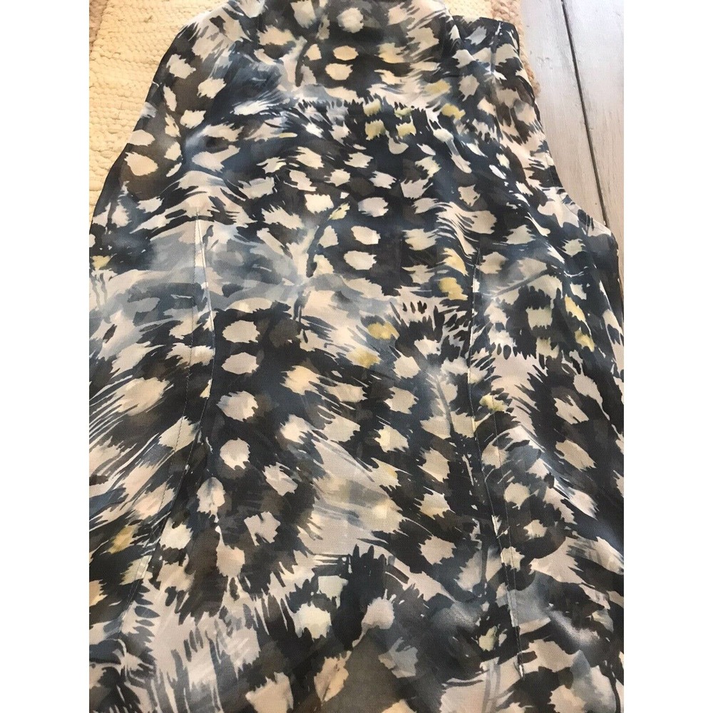 CAbi Blue Avery Tunic Sleeveless Button Front Top Sheer Blouse 416 Abstract Sz M - Picture 9 of 9